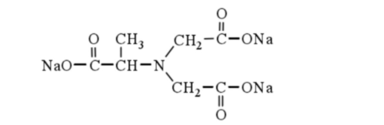 Methylglycin-N,N-diessigsäure, Trinatriumsalz (MGDA.Na3) Strukturformel