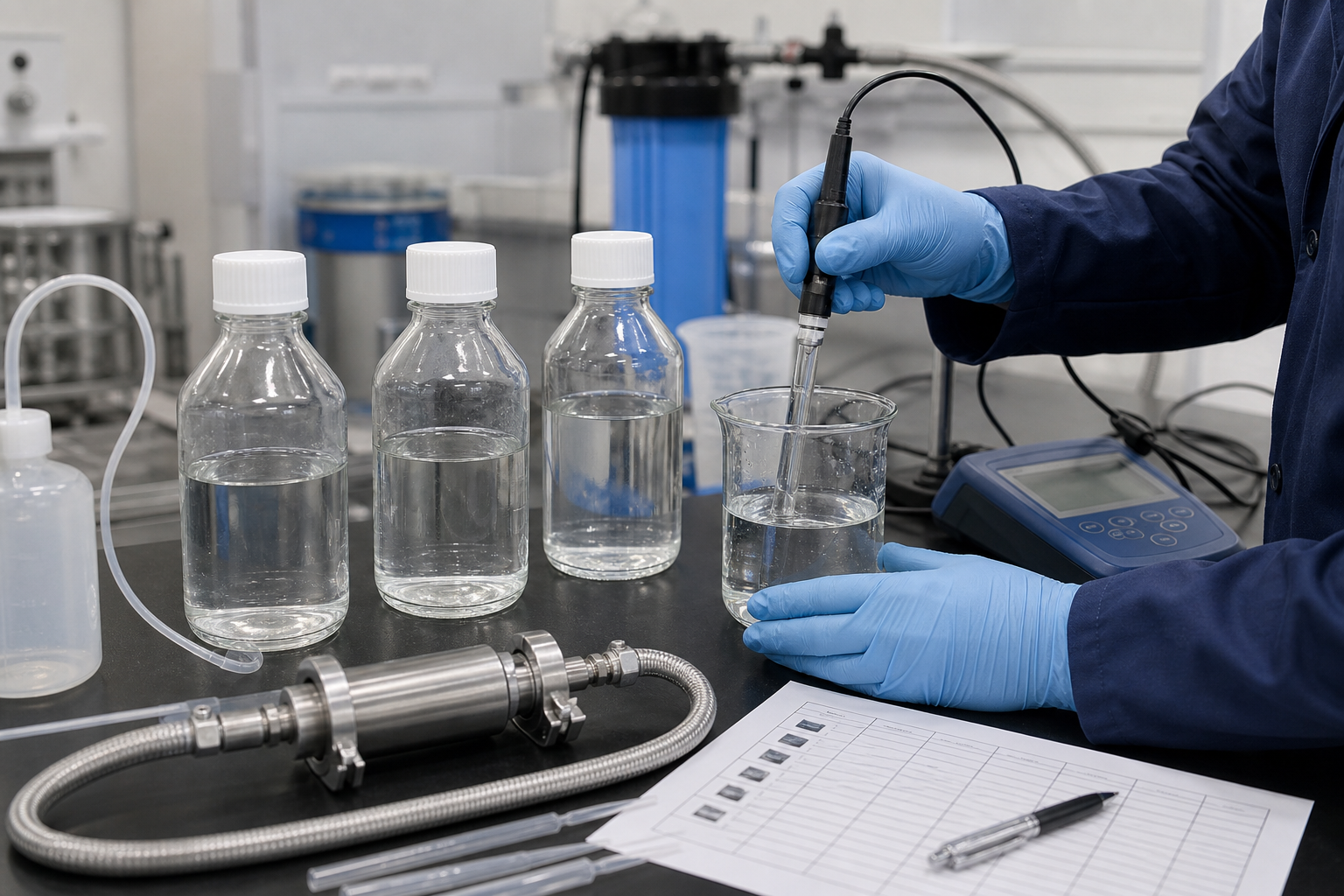 Laboratory pH and membrane-cleaning compatibility check